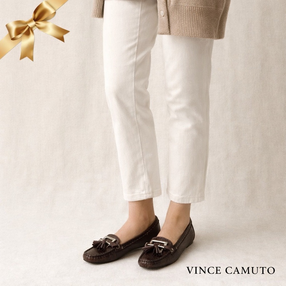 Vince Camuto Dark Brown Suede Moccasins Sz 7.5B